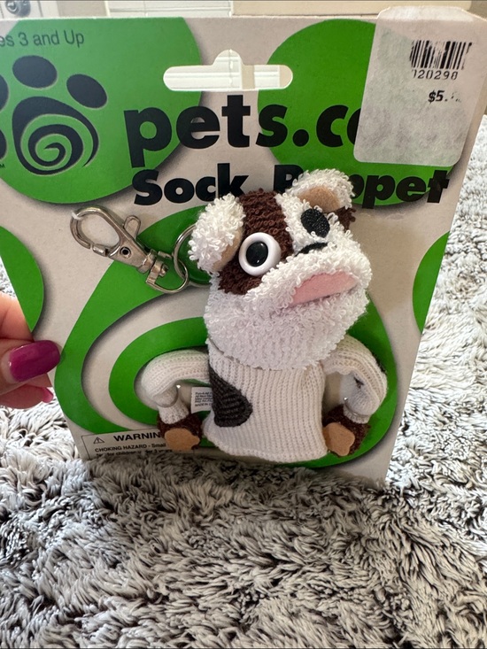 Collectible Vintage Pets.Com Dog Sock Finger Puppet Mascot 1999 New Toy Keychain